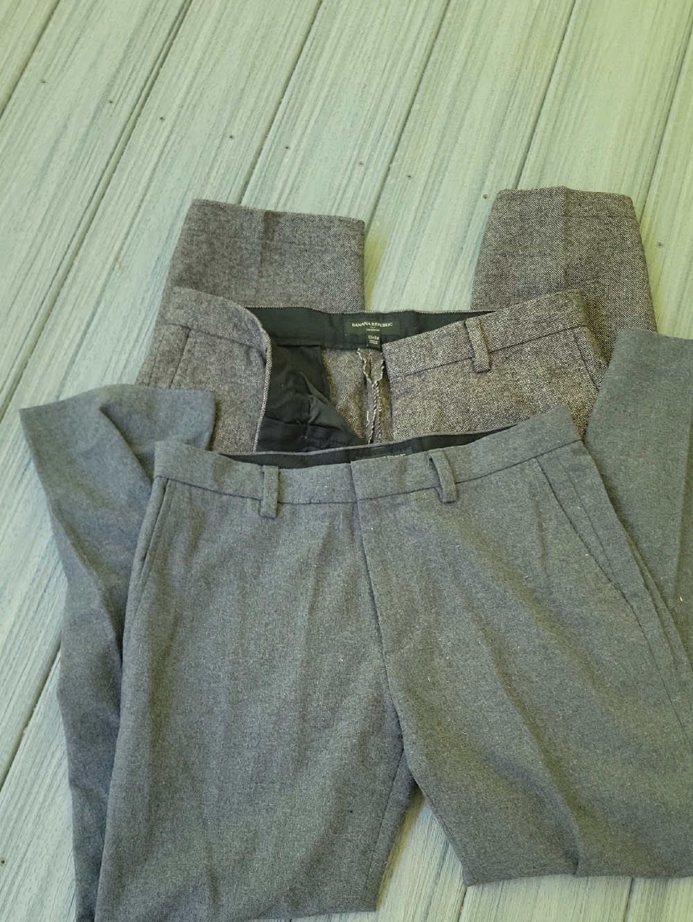 Banana Republic Men's Gray Dress Pants - Tailored Flat Front